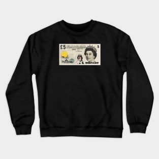 Queen Elizabeth Bowie Tribute on a Fiver Crewneck Sweatshirt